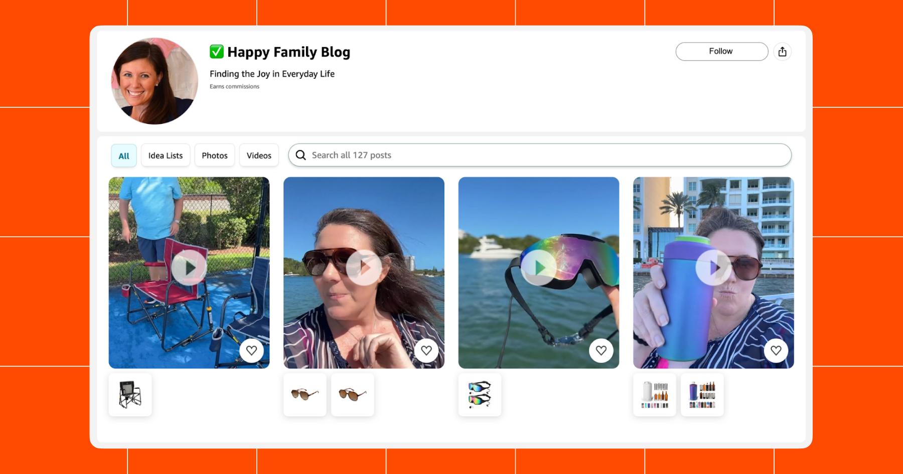 Screenshot of the Happy Family Blog account
