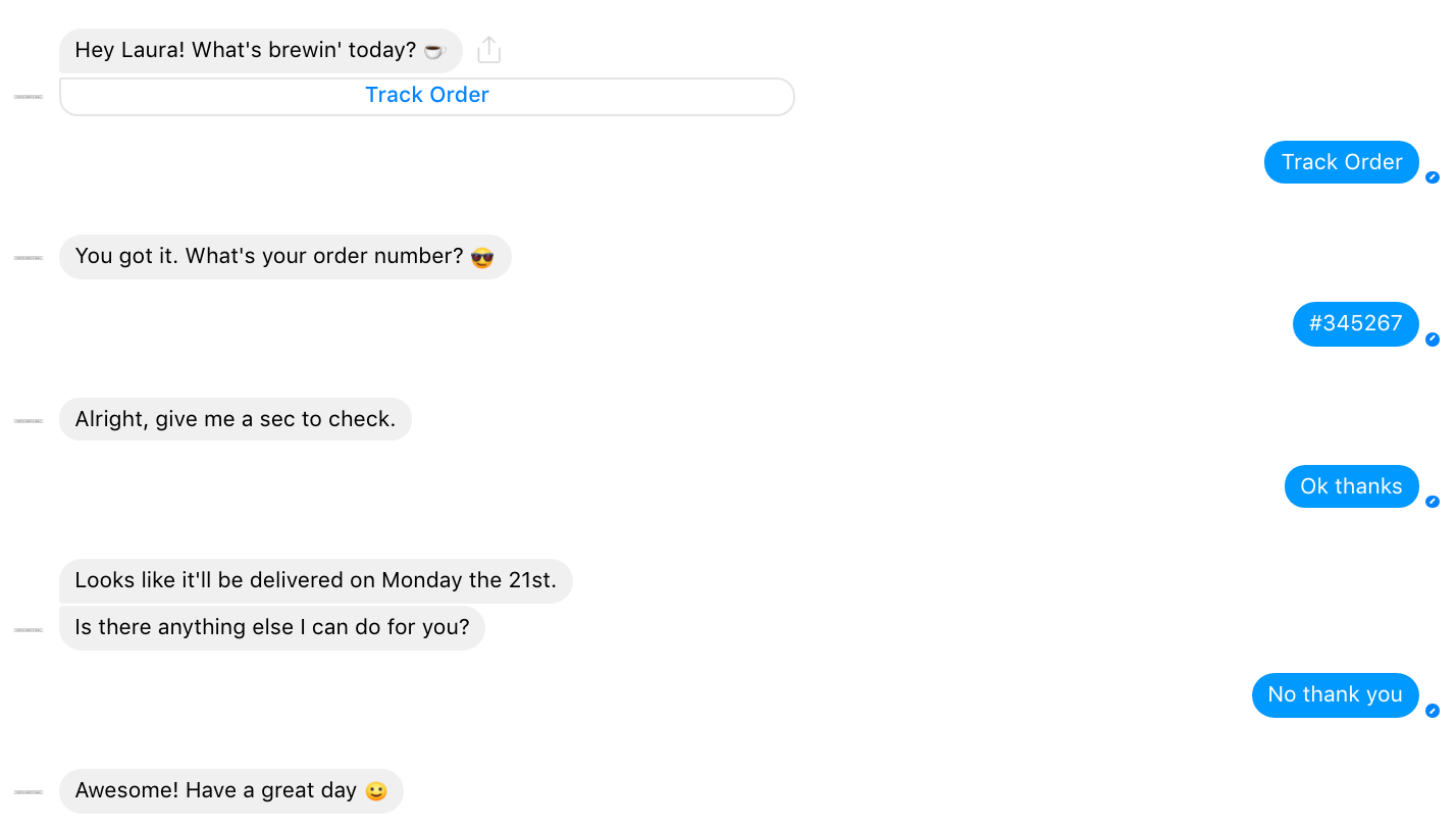 Simple Chatbot Customer Service Conversation
