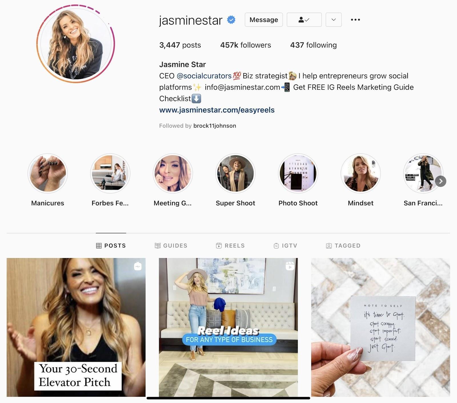 jasminestar instagram profile