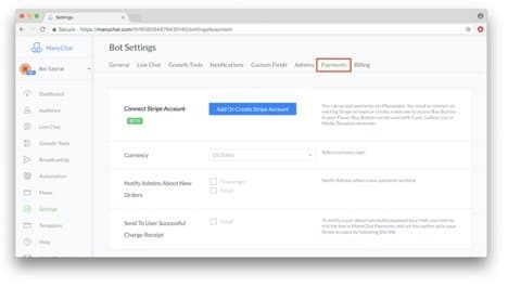 Manychat Payments Feature Update