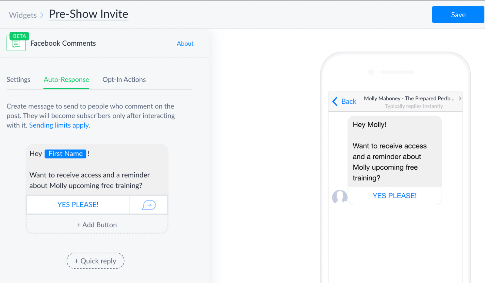 Facebook invite
