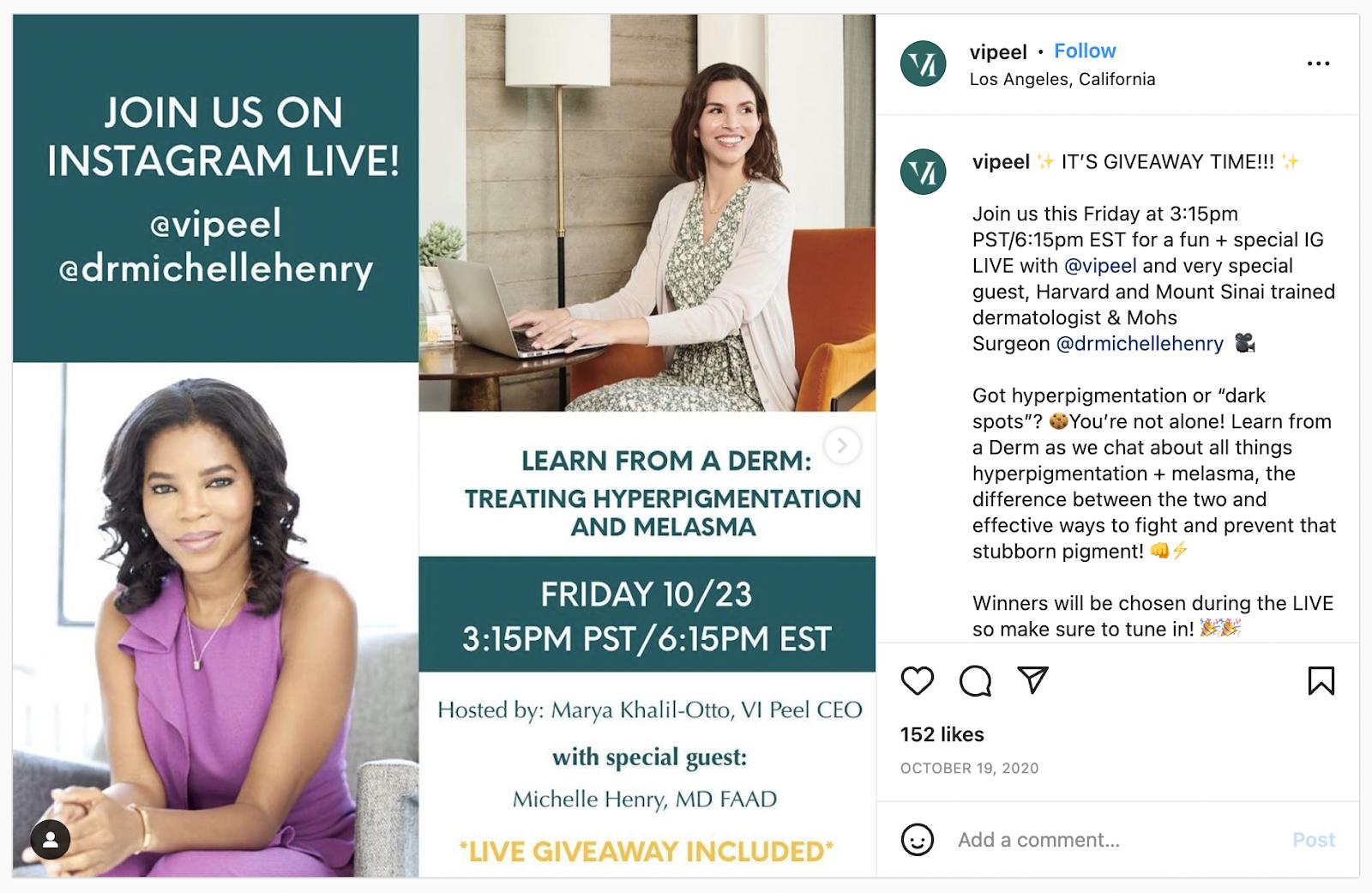 business instagram example