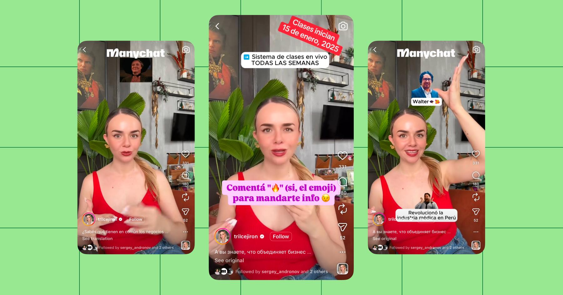 Screenshots of Trilce Jiron on Instagram