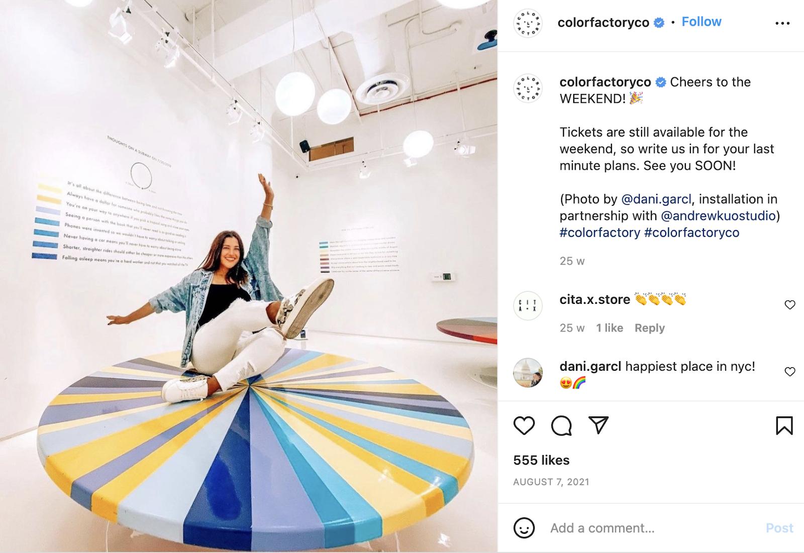 instagram pop-up shop example