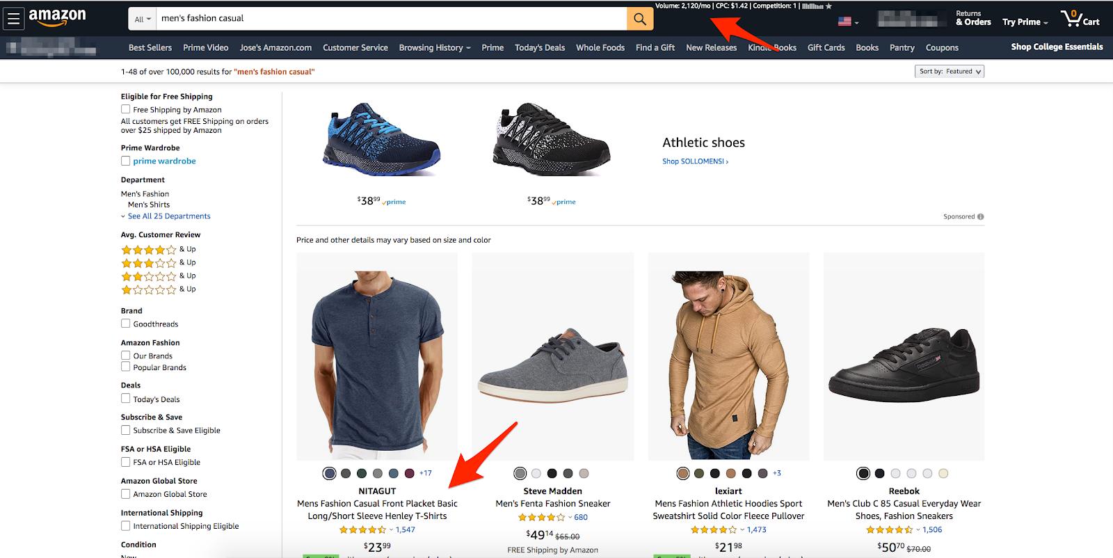 Amazon listing example