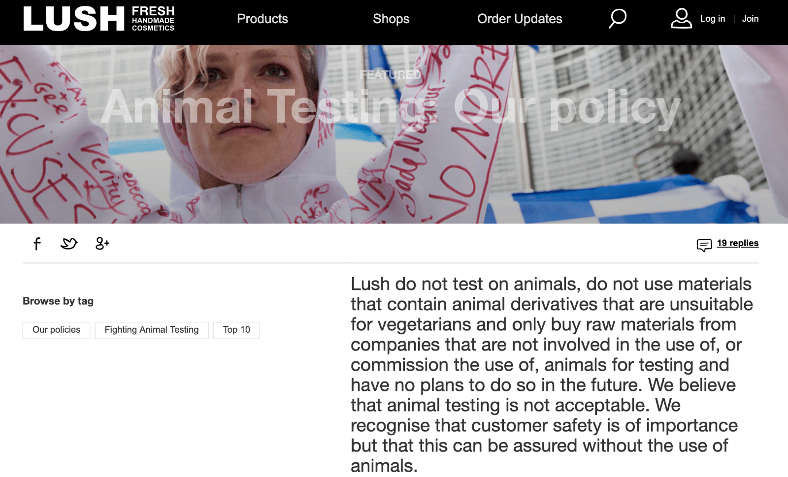 lush cosmetics marketing