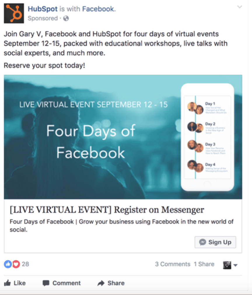 Examples of Conversational Facebook Ads