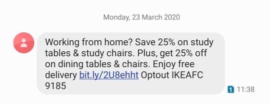 SMS example