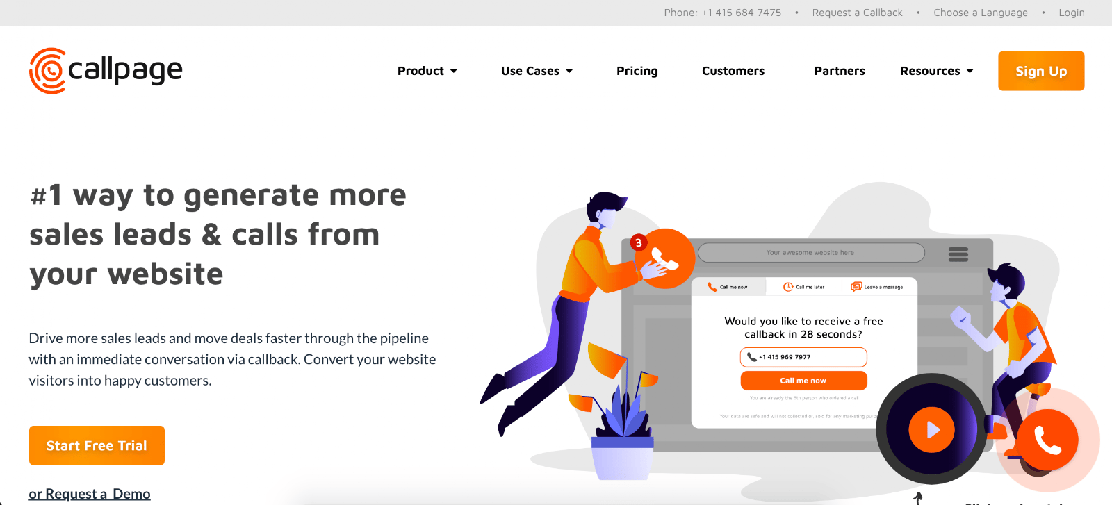 CallPage is the twentieth Best B2B Lead Generation Tool example | The article is 21 of the Best B2B Lead Generation Tools for 2020