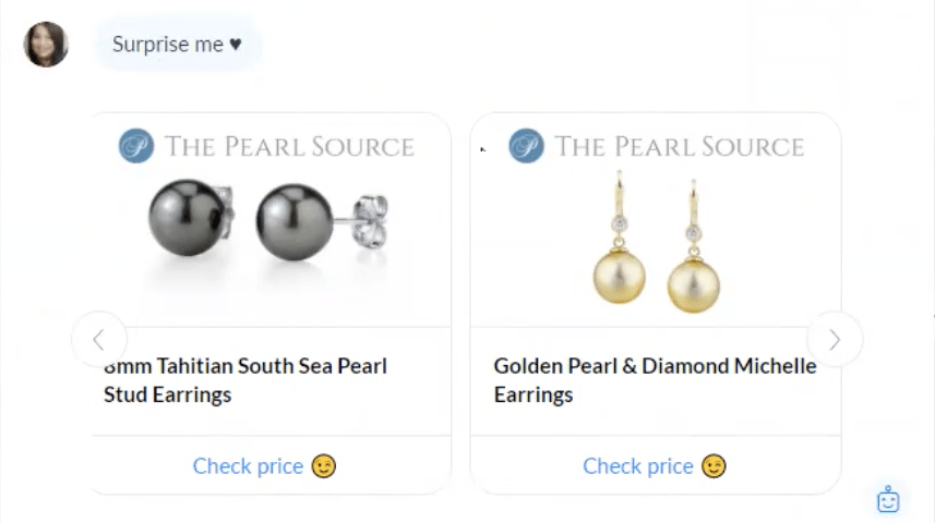 Showing earrings inside Messenger window