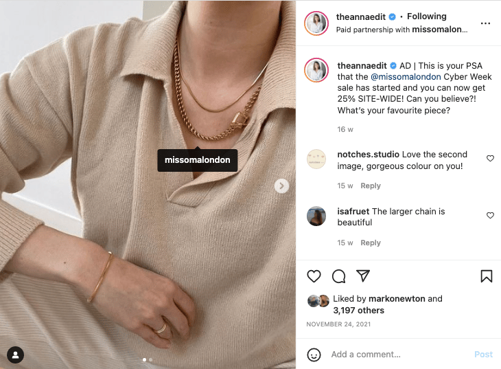 instagram marketing example
