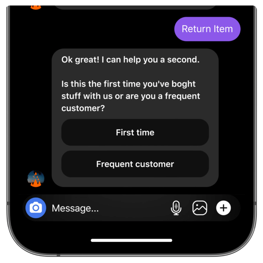 manychat chatbot returns automation