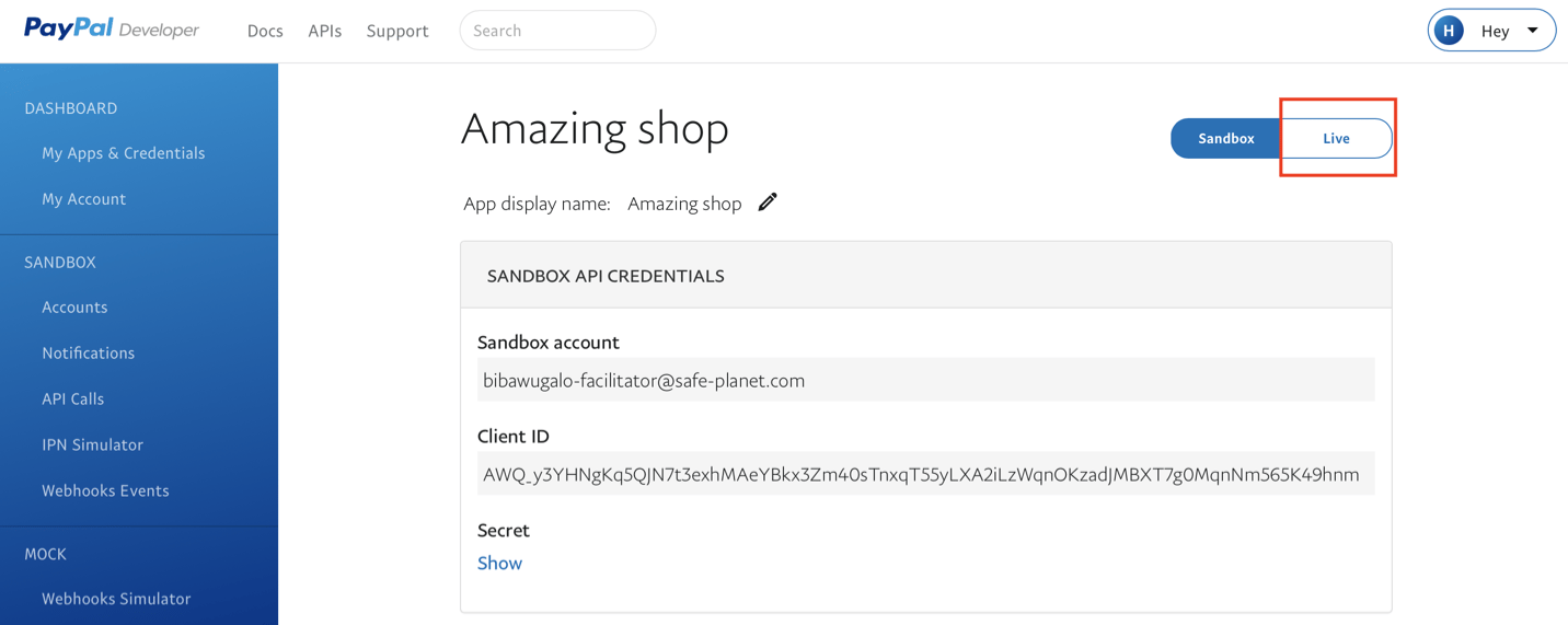 Getting API credentials 