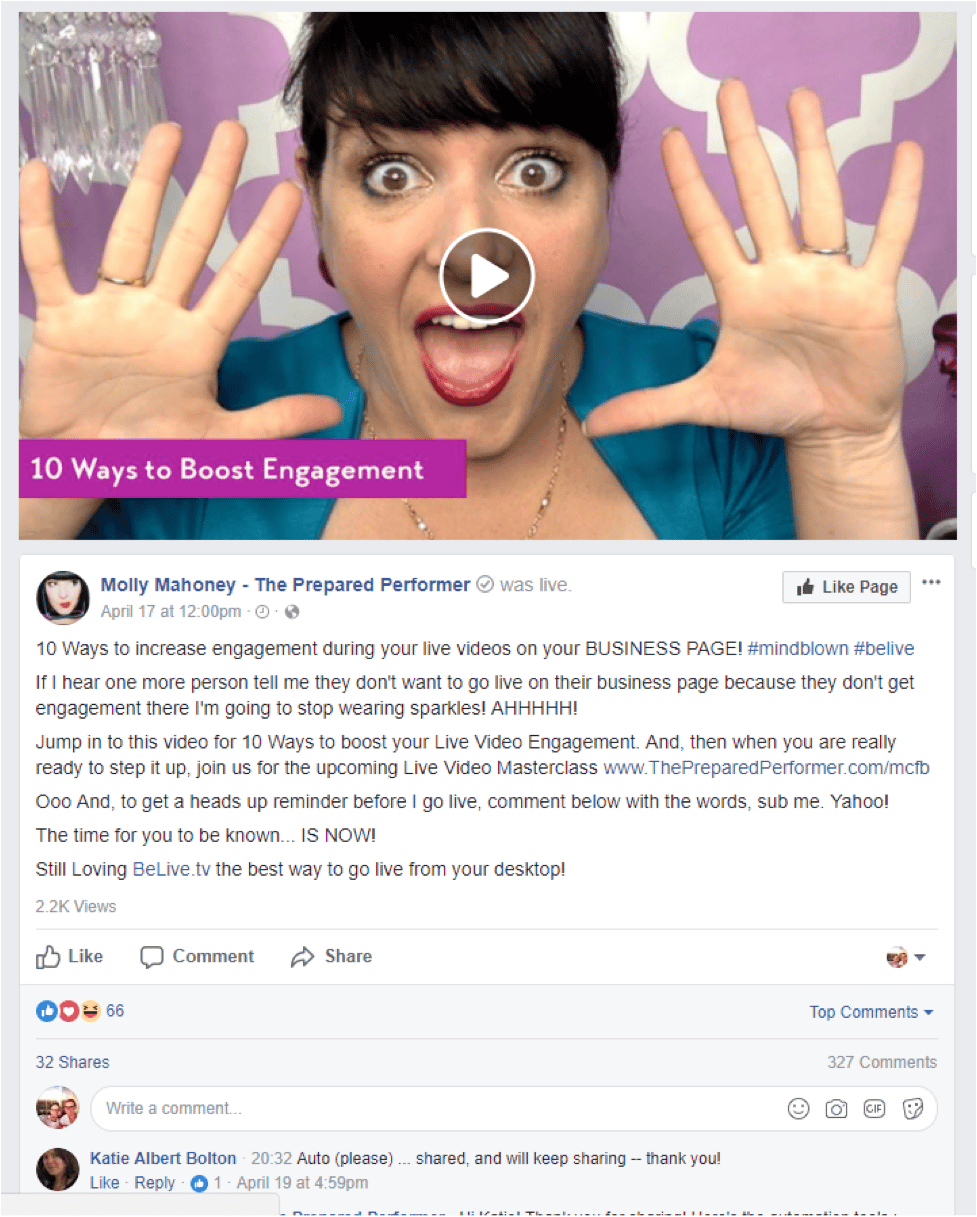 Molly Mahoney increase engagement tab in messenger