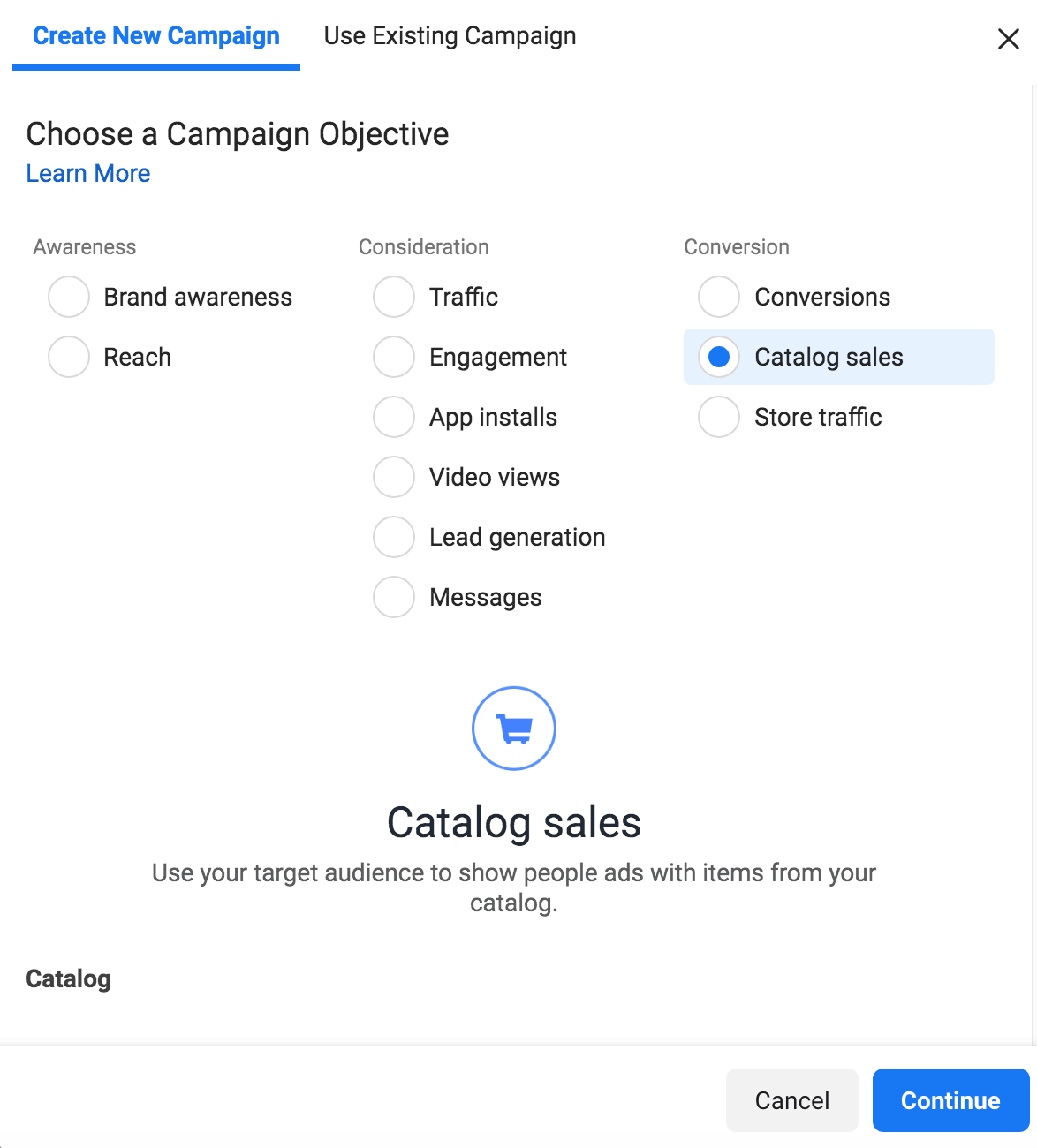 Choosing catalog sales