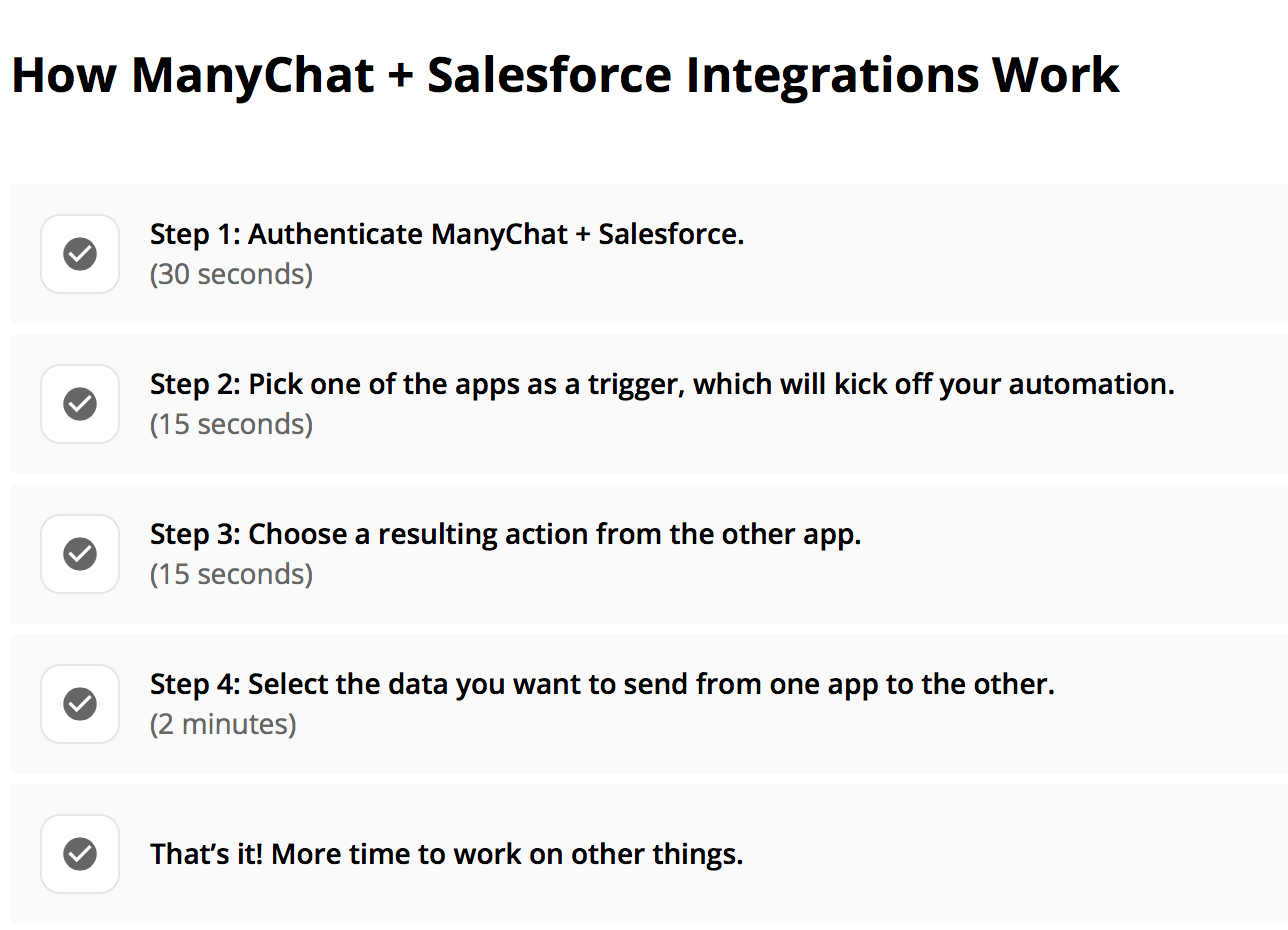 manychat and salesforce integration