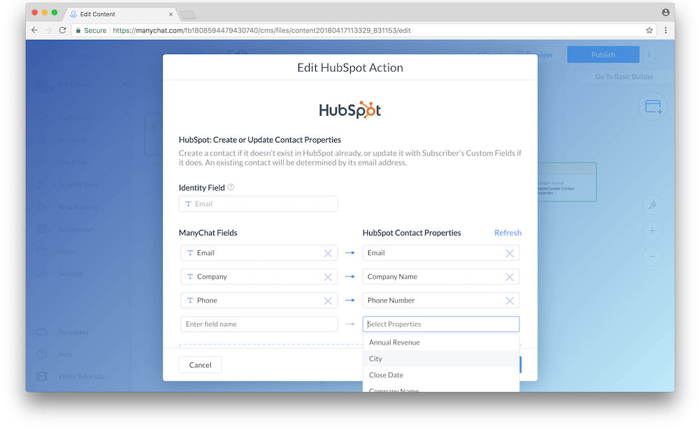 HubSpot form example