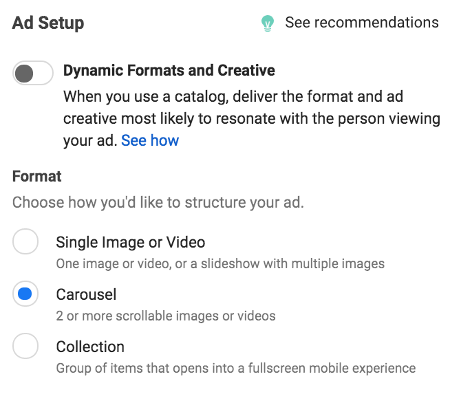 Turning on dynamic formats