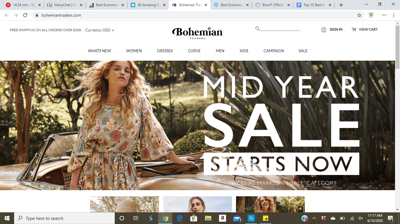 Bohemian Traders website