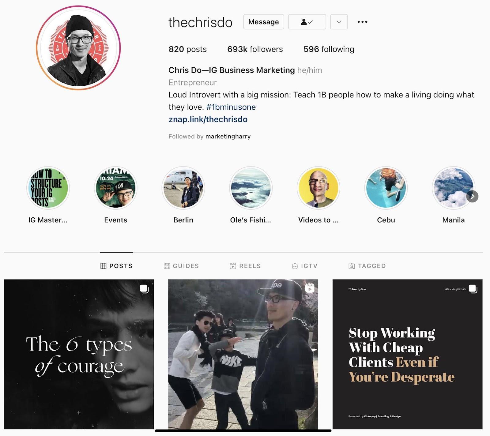 Chris Do instagram profile