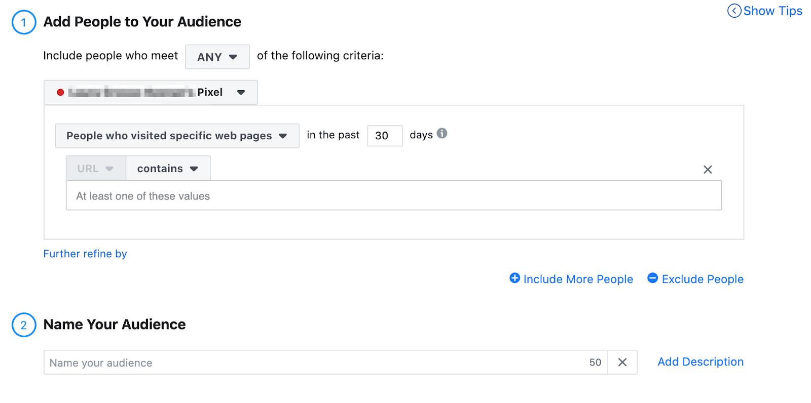 Adding people to a website custom audience