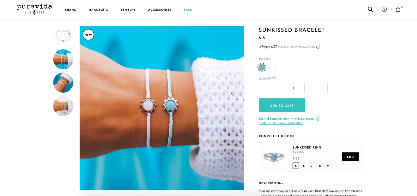 Merchandising example from Pura Vida