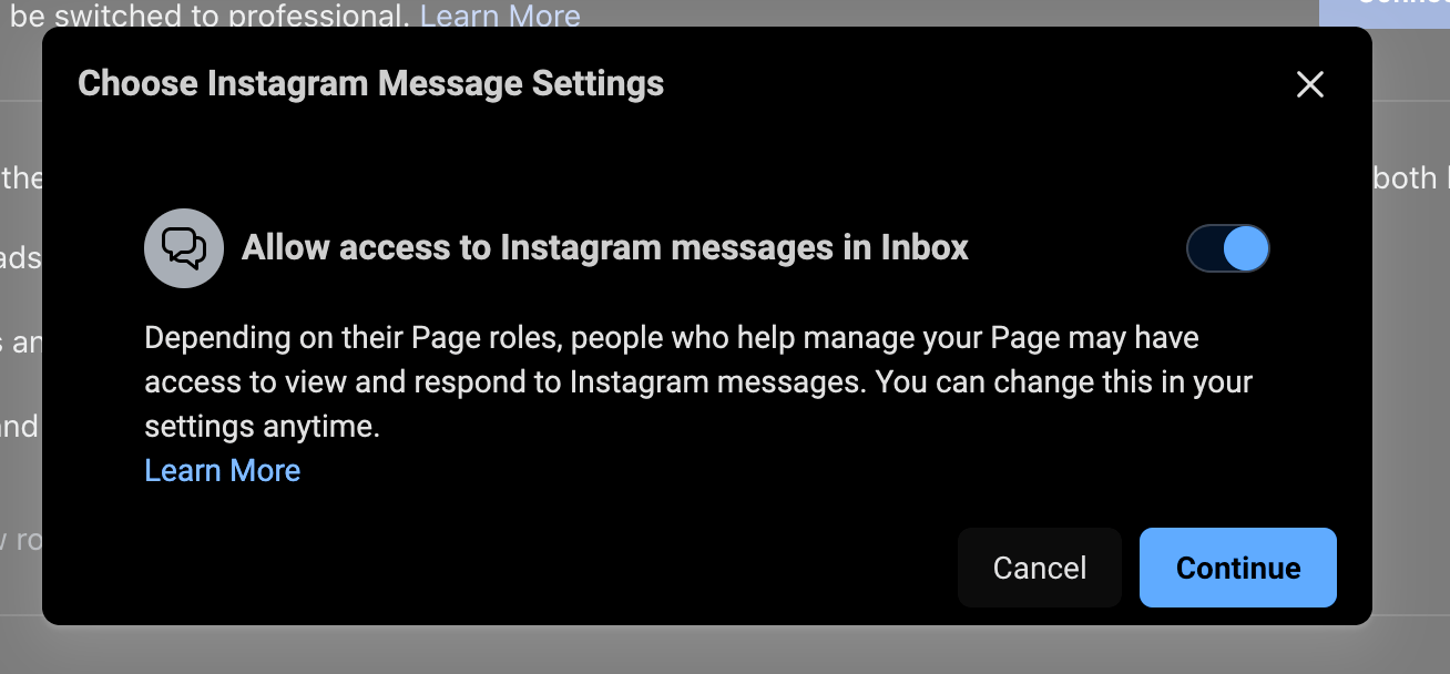 instagram message