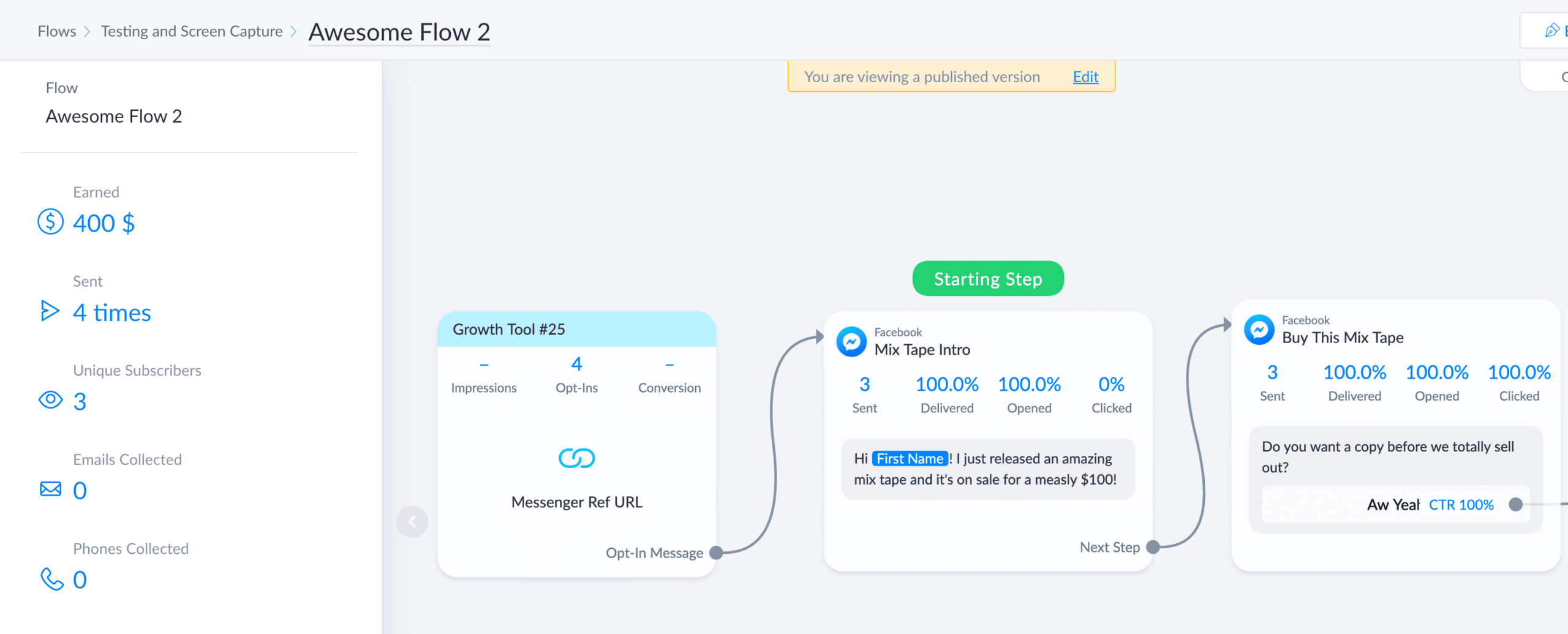 Flow growth revenue