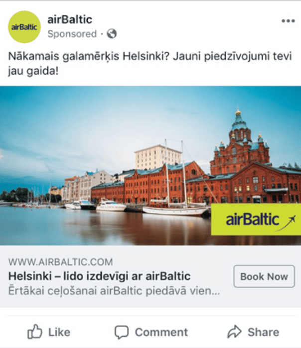 AirBaltic dynamic ad
