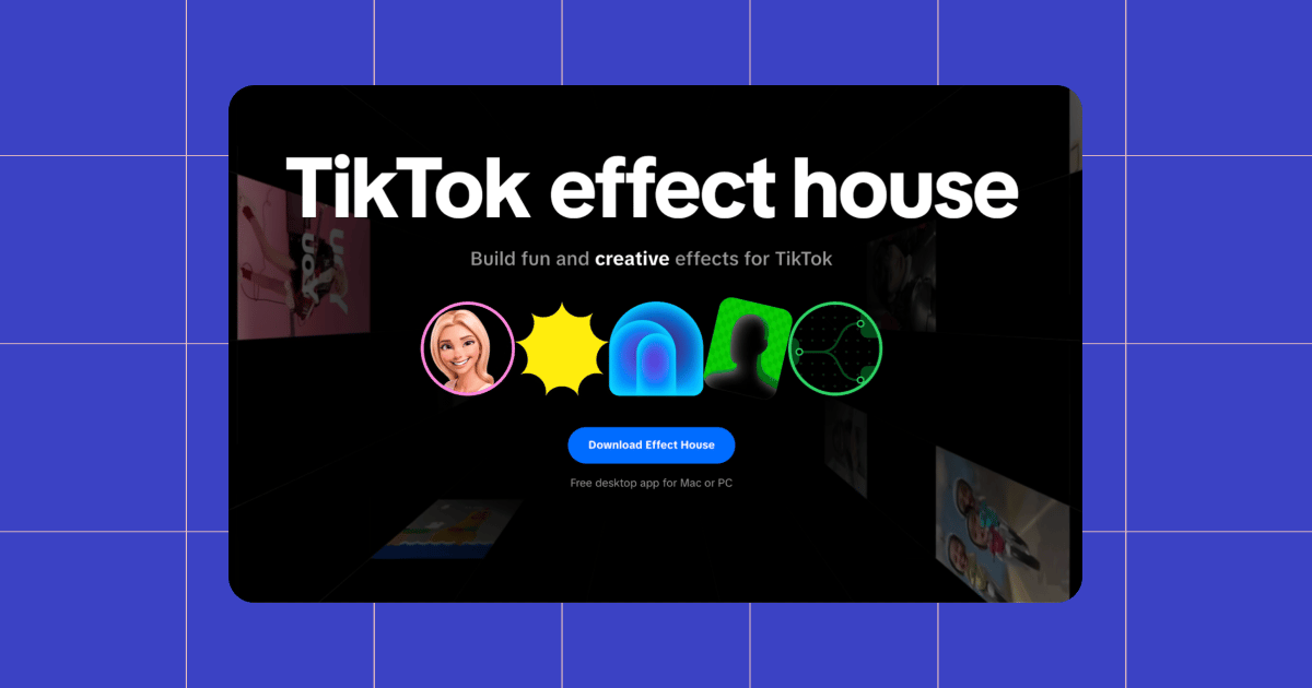Screenshot of Tiktok effect house website homepage