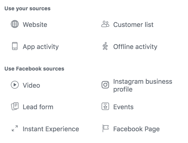 Creating a custom audience