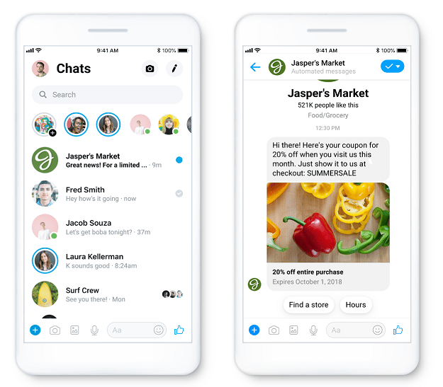Jaspers Market Sponsored Messages Example | Brief Guide to Sponsored Messages