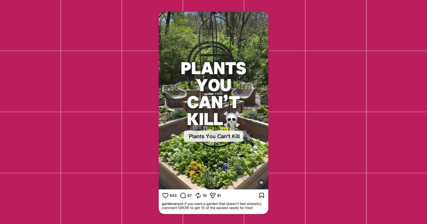 Screenshot from the Gardenary Instagram account