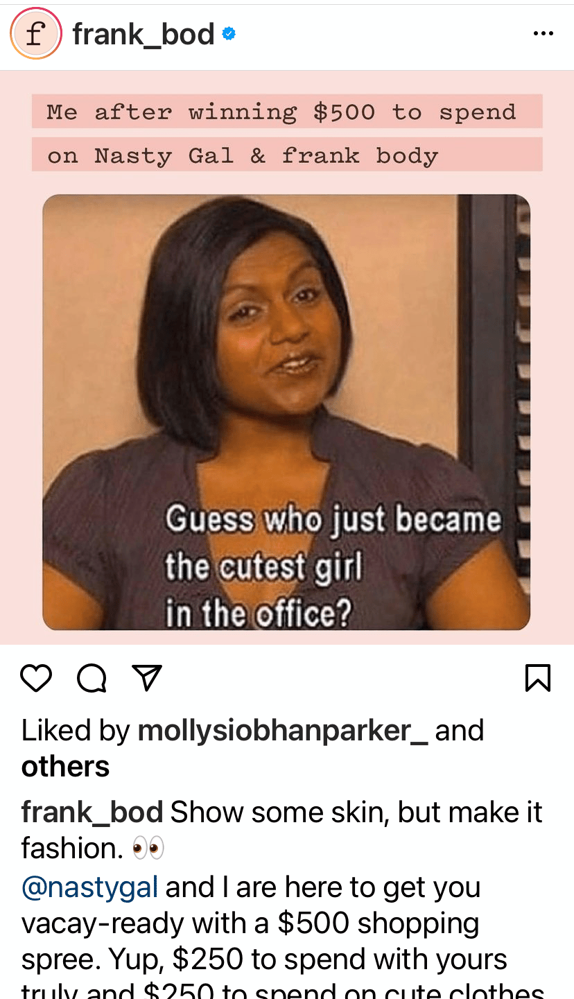 instagram giveaway example