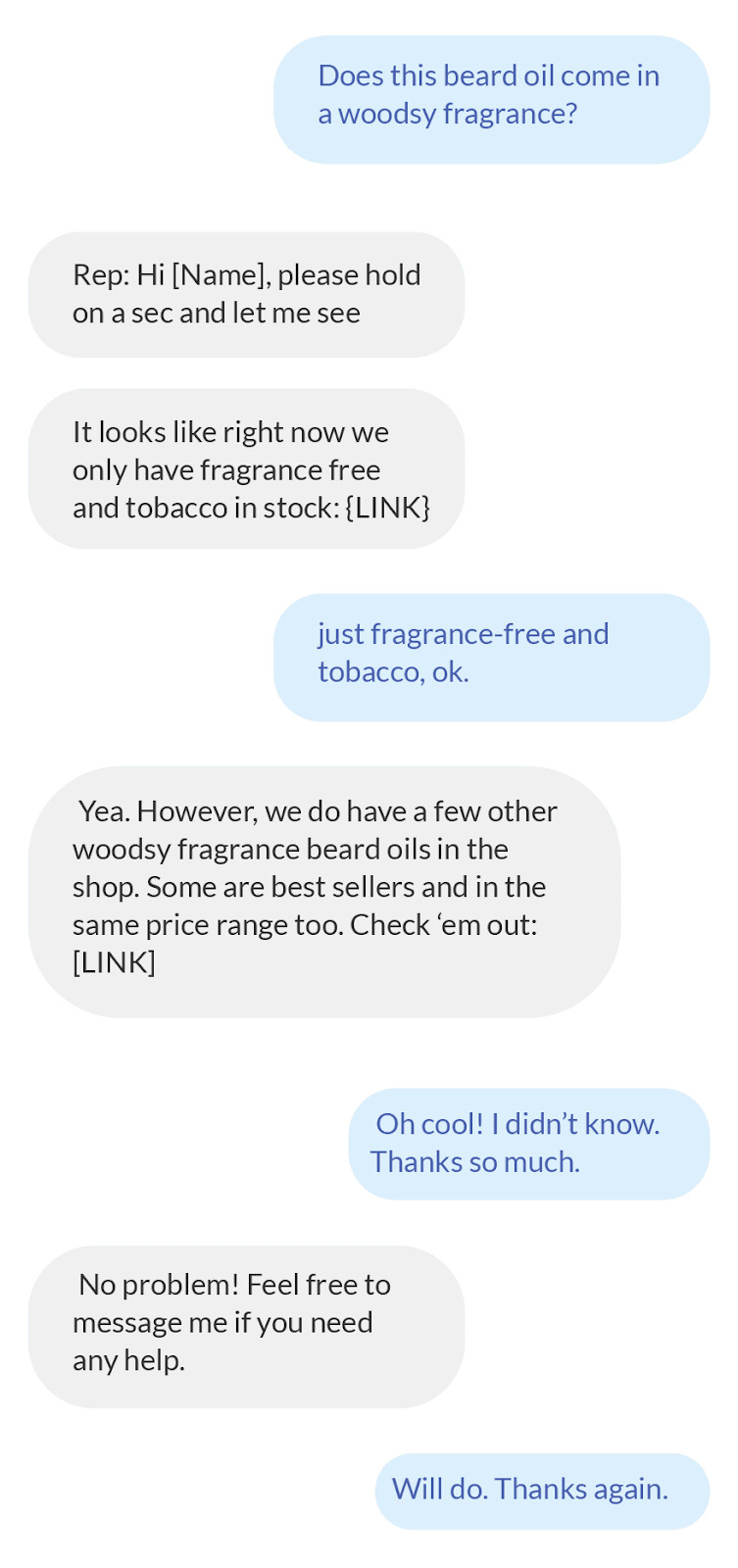 SMS conversation in Live Chat