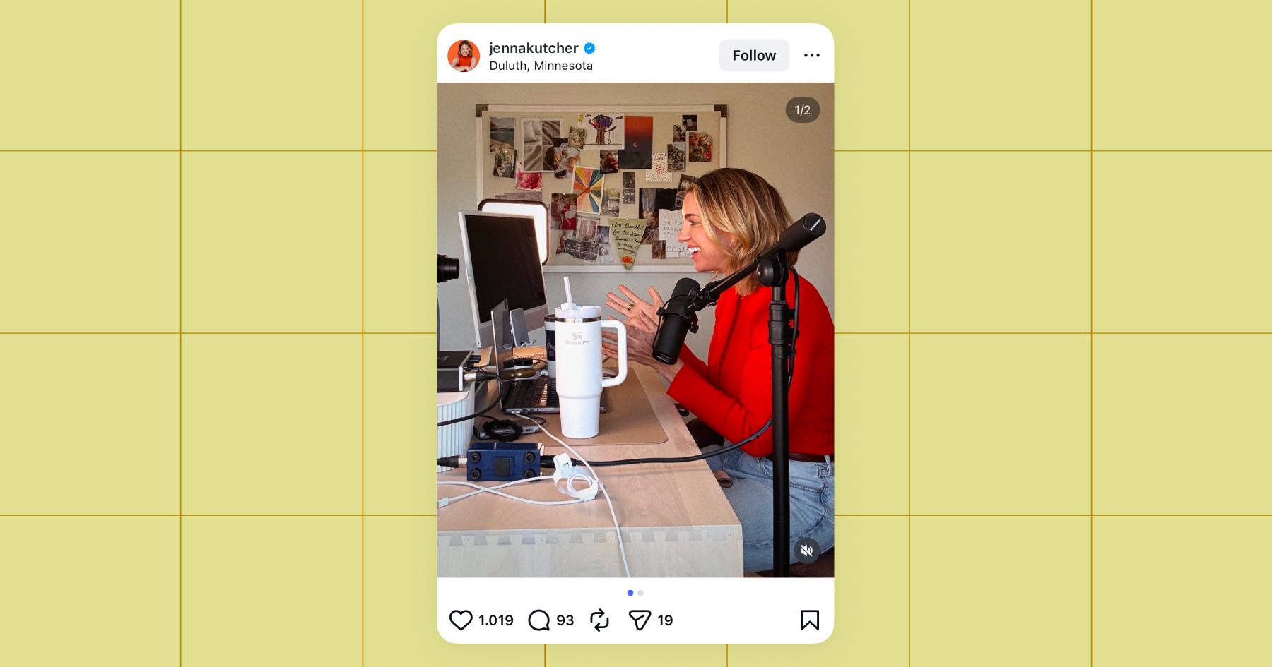 Screenshot from Jenna Kutcher's Instagram profile