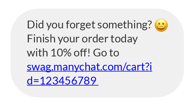 Cart abandonment text