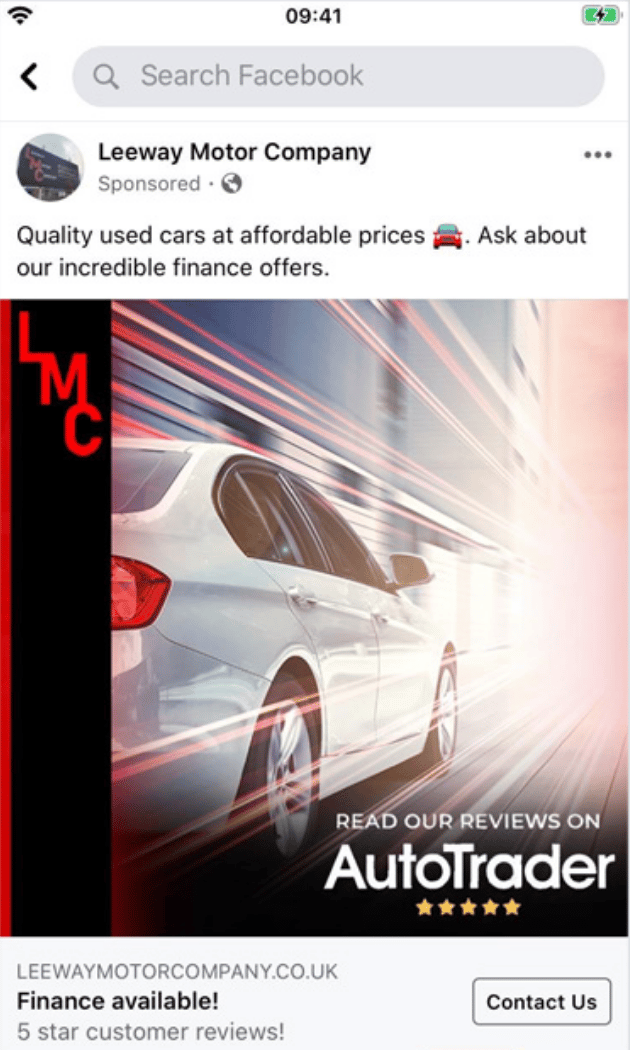 Leeway Motor Company dynamic ad