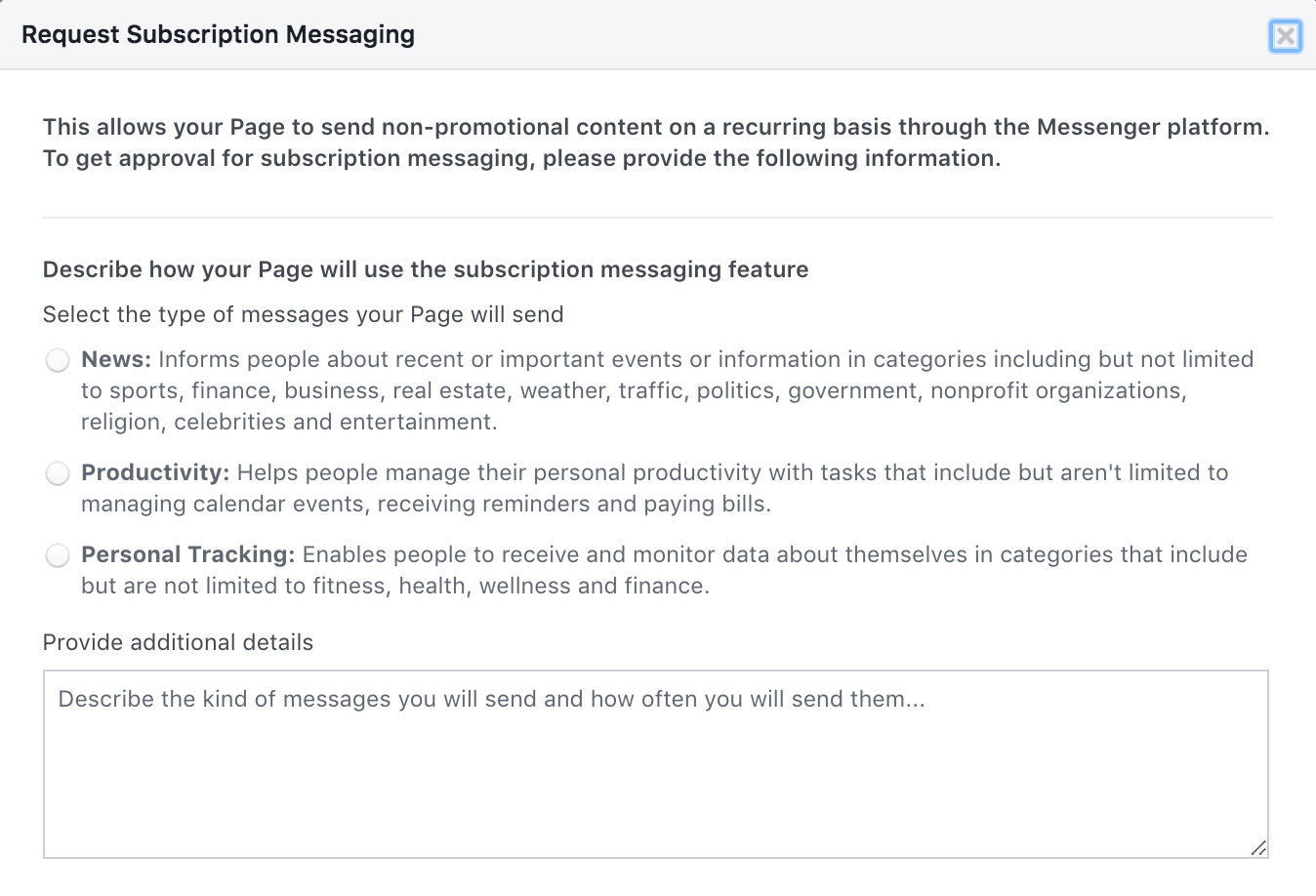 3 Categories Eligible to Use Facebook Subscription Messaging