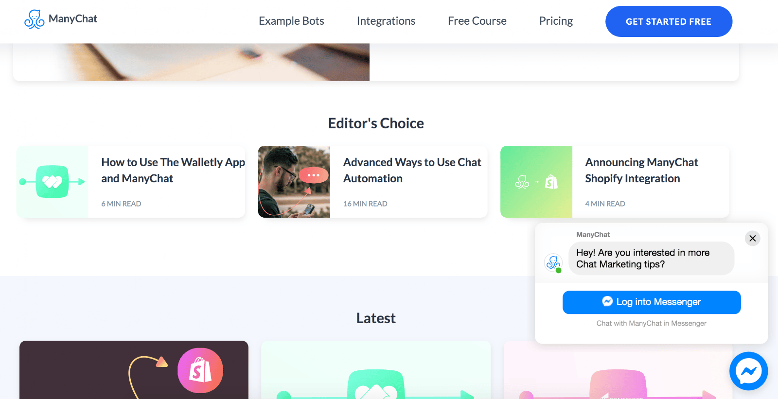 Opening message for customer chat widget