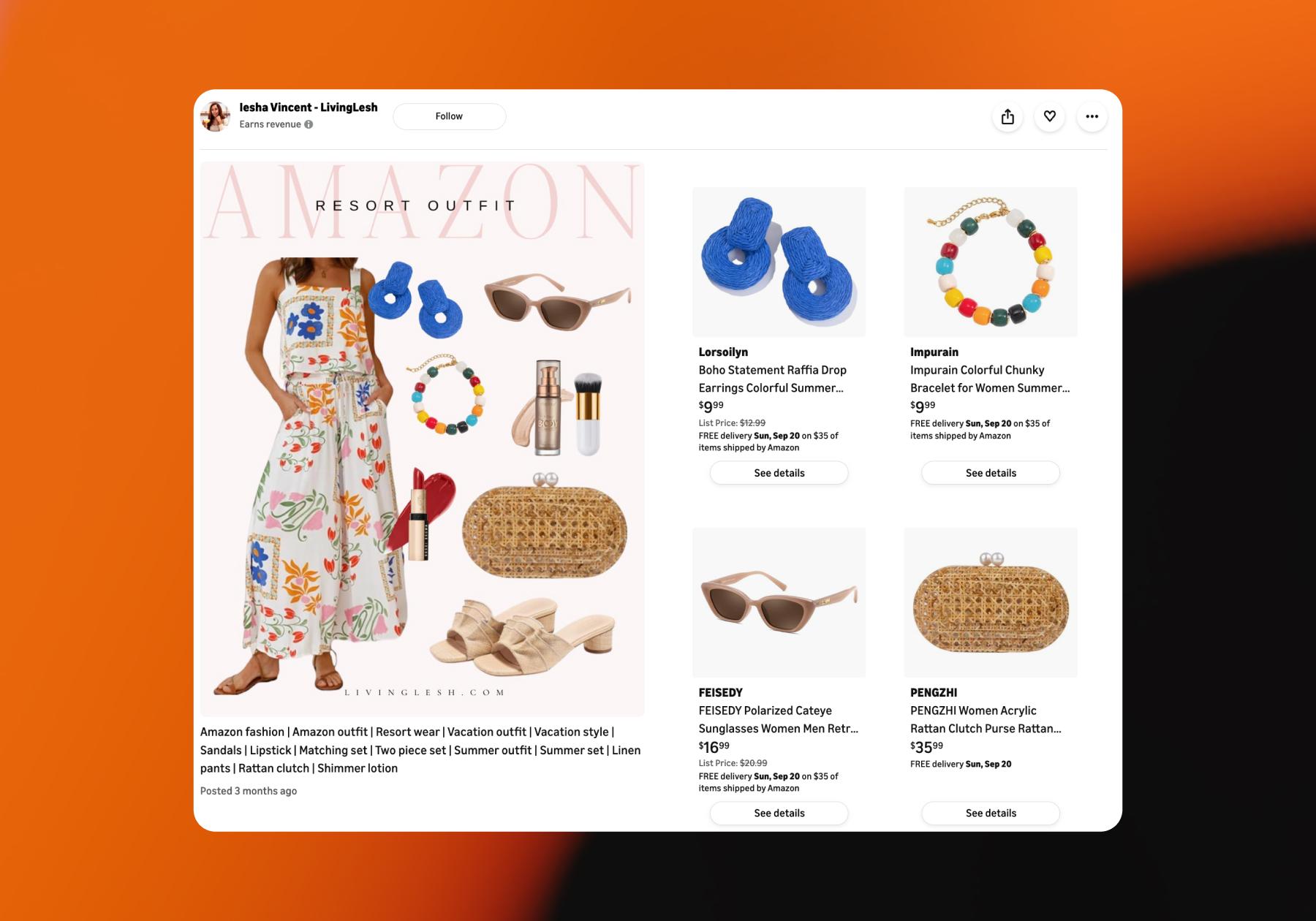 Screenshot of an example storefront from LivingLesh