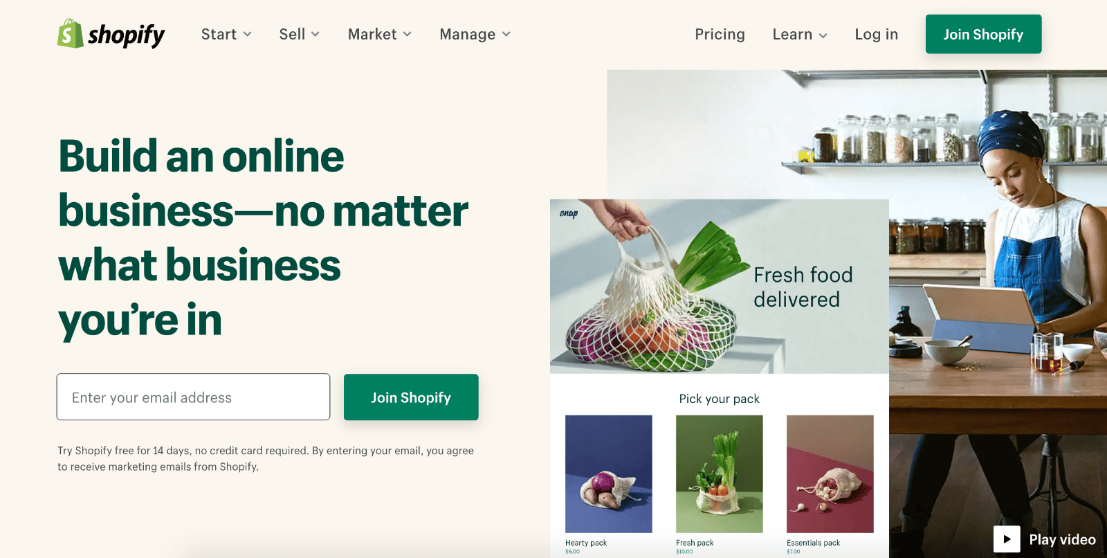 Shopify CTA button example