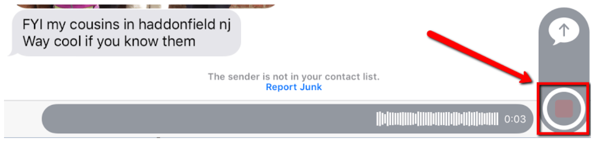 record an audio message over facebook messenger