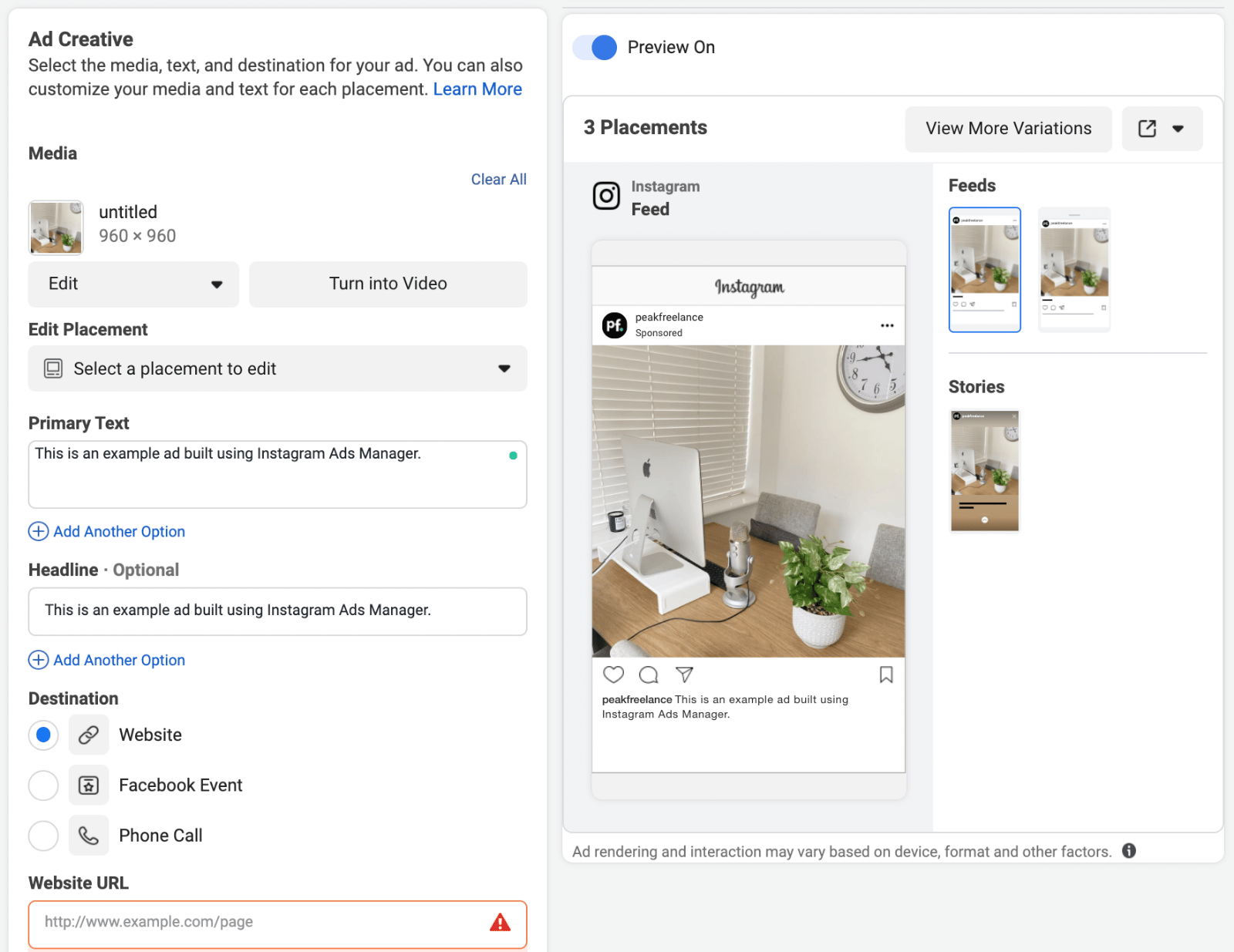 how to use ads manager for instagram