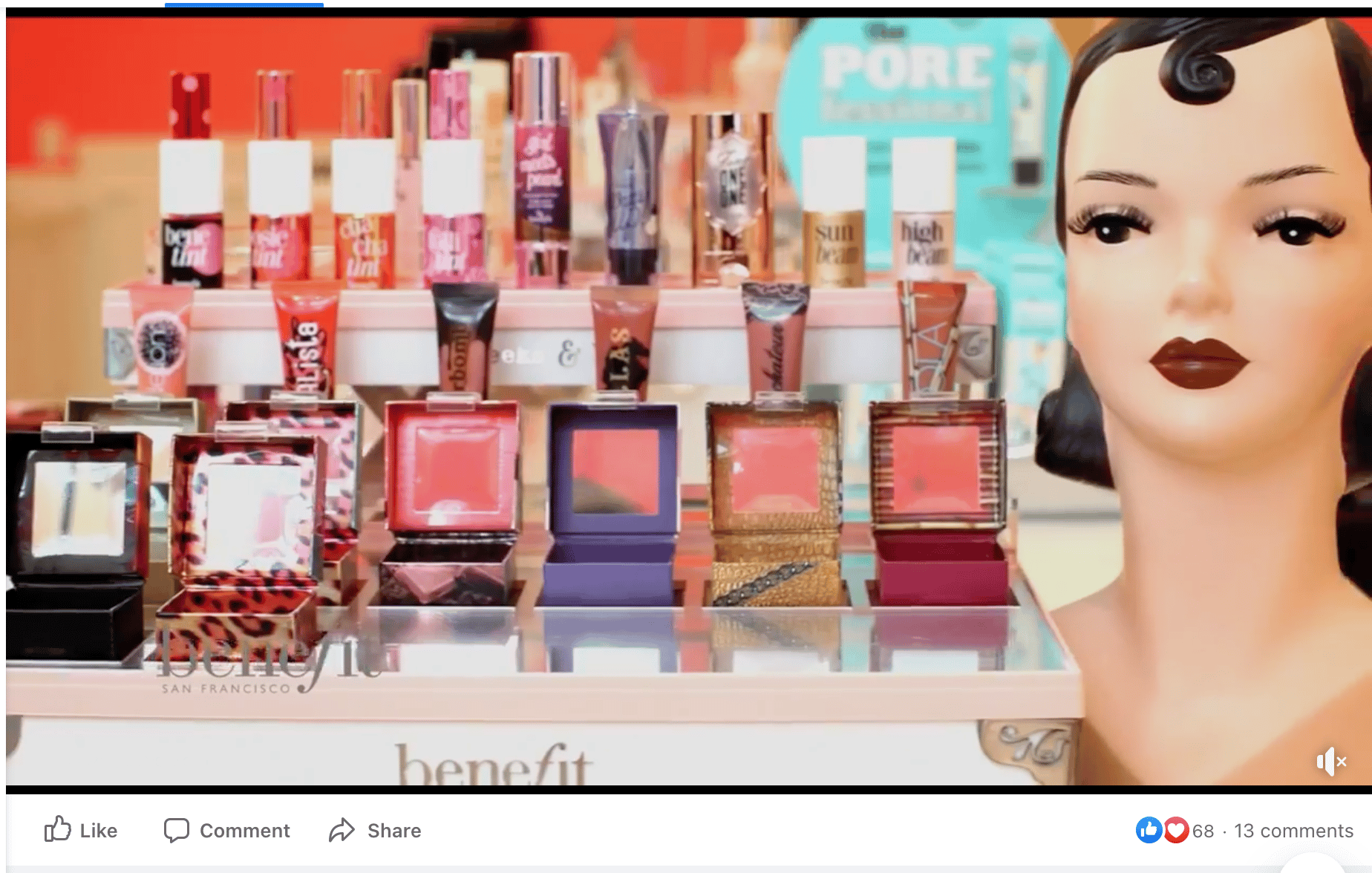 Benefit cosmetics live stream example