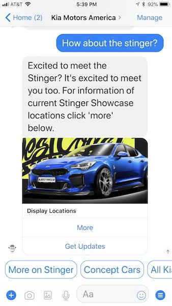 Kia Chatbot Example