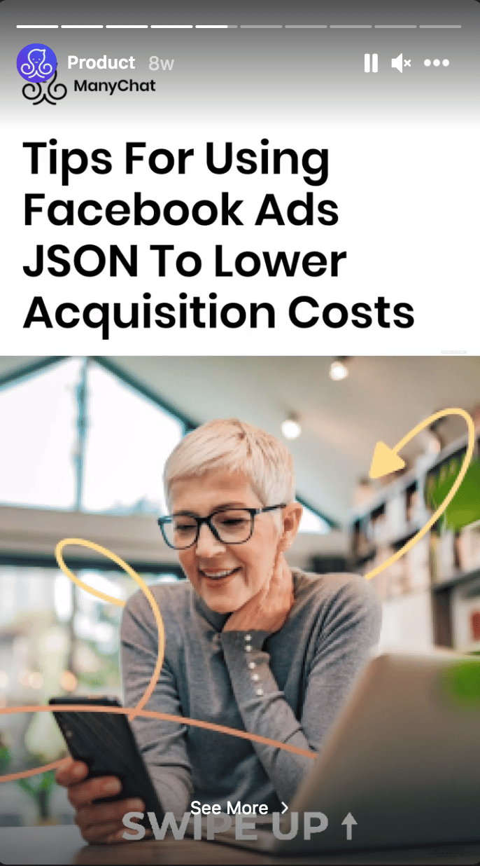 swipe up instagram story on business account