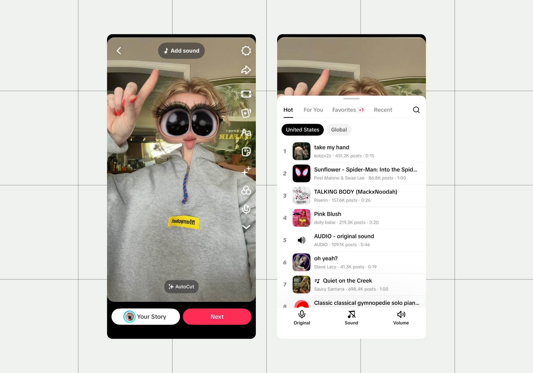 Screenshot of the TikTok Hot tab
