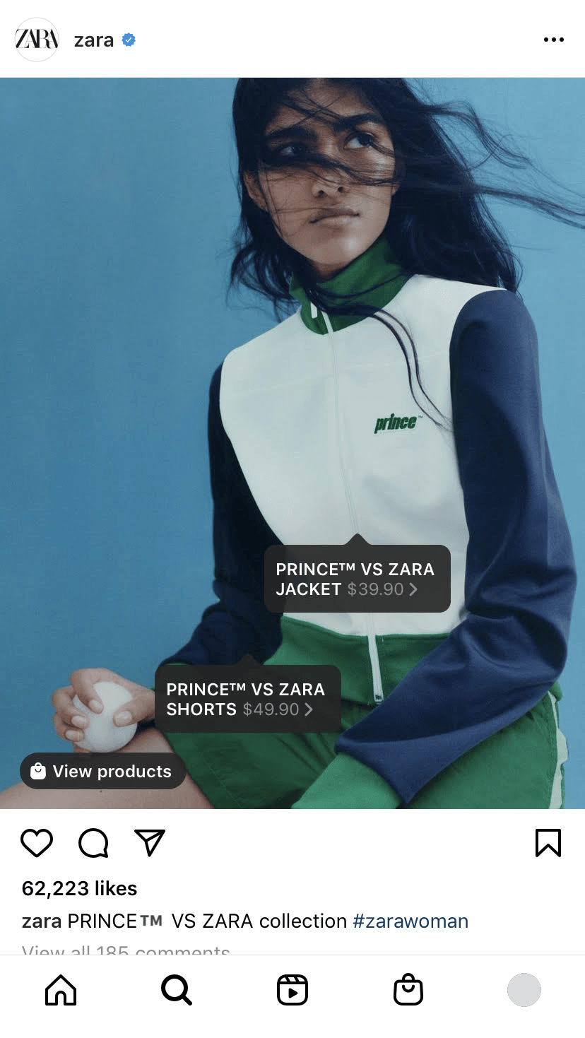 instagram shopping example