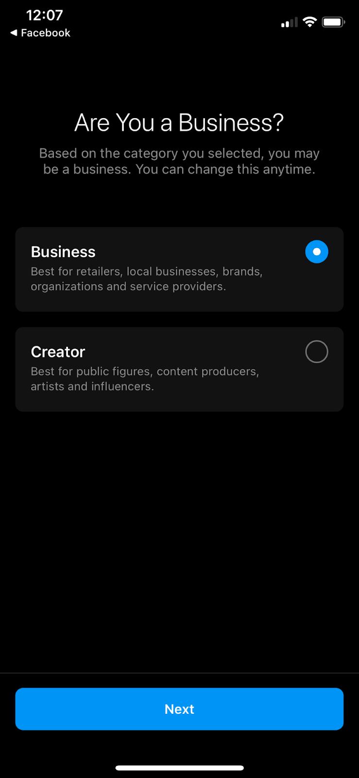 business facebook page